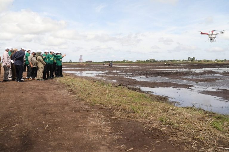 Sekretaris Jenderal Kementerian Pertanian (Kementan) Momon Rusmono, meninjau gerakan percepatan tanam padi di lokasi Food Estate Kalimantan Tengah, Selasa, 4 Mei 2021.