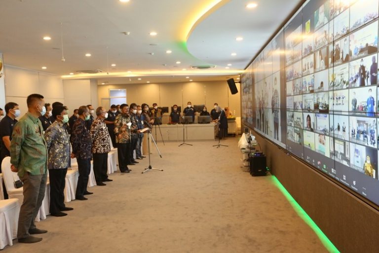 upacara Hari Krida Pertanian ke-49 di ruang pusat data Agriculture War Room (AWR) Kementan, Jumat, 25 Juni 2021.