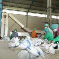 Menteri Pertanian (Mentan) Syahrul Yasin Limpo meninjau produksi padi di Rice milling Unit (RMU) Desa Toyogo, Kecamatan Sambungmacan, Kabupaten Sragen, Jawa Tengah