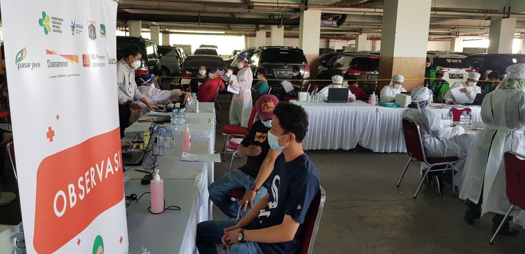 Program Vaksinasi bagi pedagang Pasar di Pasar Senen, Jakarta