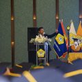 Menteri Pertanian Syahrul Yasin Limpo pada acara wisuda ke IV Institut Bisnis dan Informatika Kosgoro 1957 (IBI-K57) Tahun 2021 di Jakarta pada Sabtu (20/11/21).