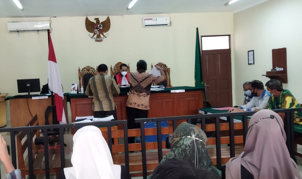 Sidang lanjutan praperadilan penutupan jalan Hauling Km 101 Tapin, di Pengadilan Negeri Banjarmasin, Kamis (20/1/2022).