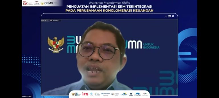 Workshop Manajemen Risiko ‘Penguatan Implementasi ERM Pada Perusahaan Konglomerasi Keuangan’ pada Kamis (24/2/2022).
