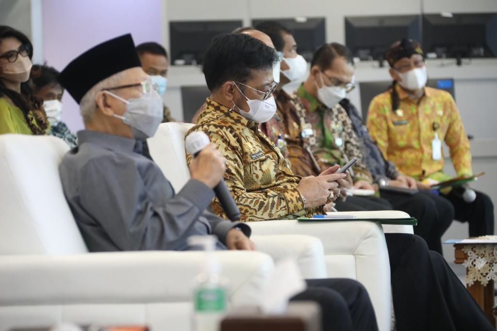 Wakil Presiden RI KH Maruf Amin bersama Menteri Pertanian Syahrul Yasin Limpo (Mentan SYL) di Kantor Pusat Kementerian Pertanian Jakarta