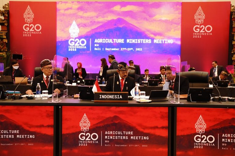 Menteri Pertanian RI Syahrul Yasin Limpo (SYL) memimpin langsung sidang Agriculture Ministers Meeting (AMM) G20, di Hotel InterContinental Jimbaran Bali pada Rabu (28/09/2022)
