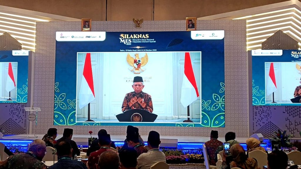 Wakil Presiden R, KH. Ma’ruf Amin selaku Ketua Dewan Pembina PP MES saat membuka Silaknas MES di Jakarta Convention Center pada Sabtu (8/10/2022).
