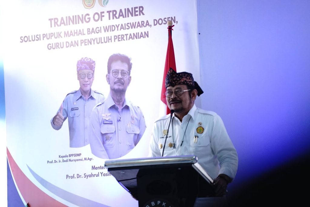 Menteri Pertanian Syahrul Yasin Limpo (Mentan SYL) dalam acara Training of Trainer (TOT) yang digelar secara virtual, Rabu, 26 Oktober 2022.