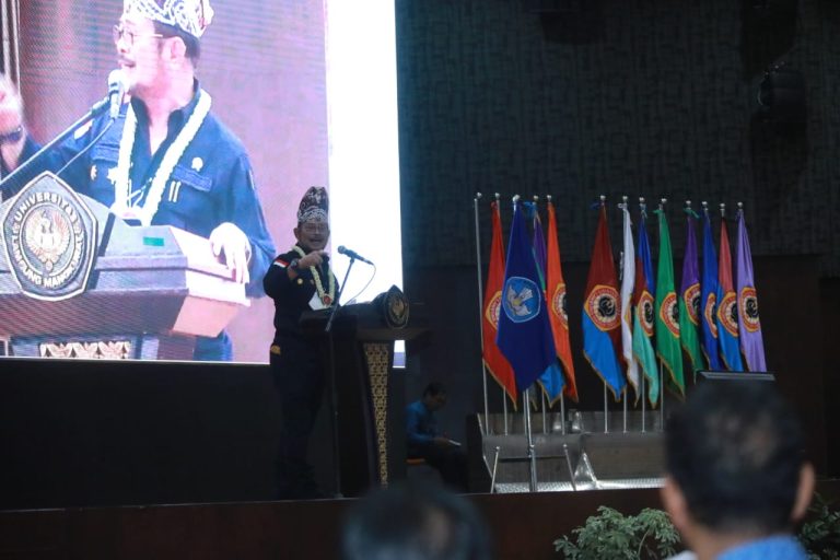 Menteri Pertanian Syahrul Yasin Limpo (Mentan SYL) saat menyampaikan kuliah umum di Universitas Lambung Mangkurat, Jumat, 25 November 2022.