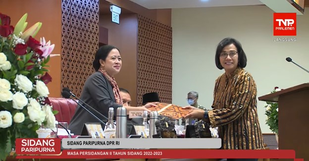 Menkeu - Sidang Paripurna DPR RI Pengesahan UU P2SK