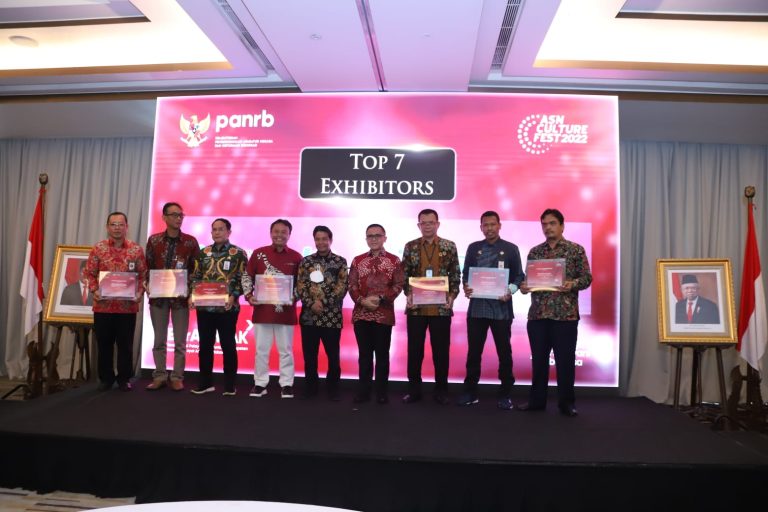 Penghargaan Top 7 Best Exhibitors ASN Culture Fest 2022 dari Kementerian Pendayagunaan Aparatur Negara dan Reformasi Birokrasi (KemenPAN RB).