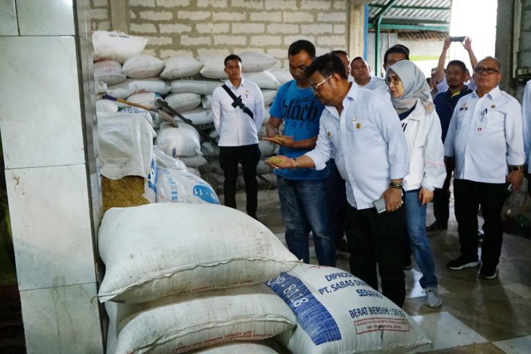 Menteri Pertanian Syahrul Yasin Limpo (Mentan SYL) cek ketersediaan dan pasokan beras di Kecamatan Sukakarya, Kabupaten Bekasi, Jawa Barat.