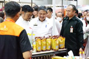 Menteri Pertanian Syahrul Yasin Limpo (Mentan SYL) saat menghadiri Pameran Food Beverage Indonesia, IISM dan Indonesia Cold Chain atau ICA Expo 2023.