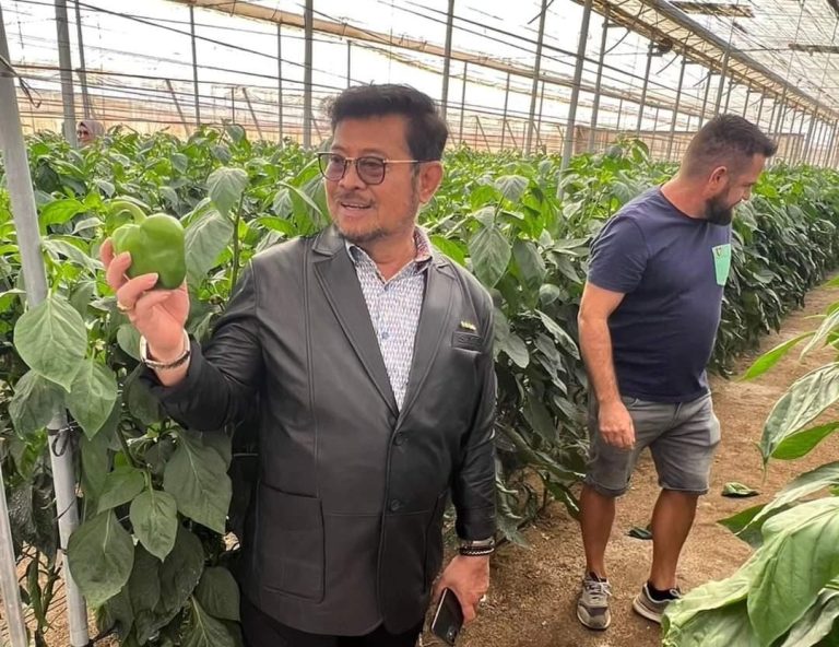 Menteri Pertanian, Syahrul Yasin Limpo (Mentan SYL) mengunjungi salah satu lokasi pertanian yang berada di Almeria, Spanyol (24/9).