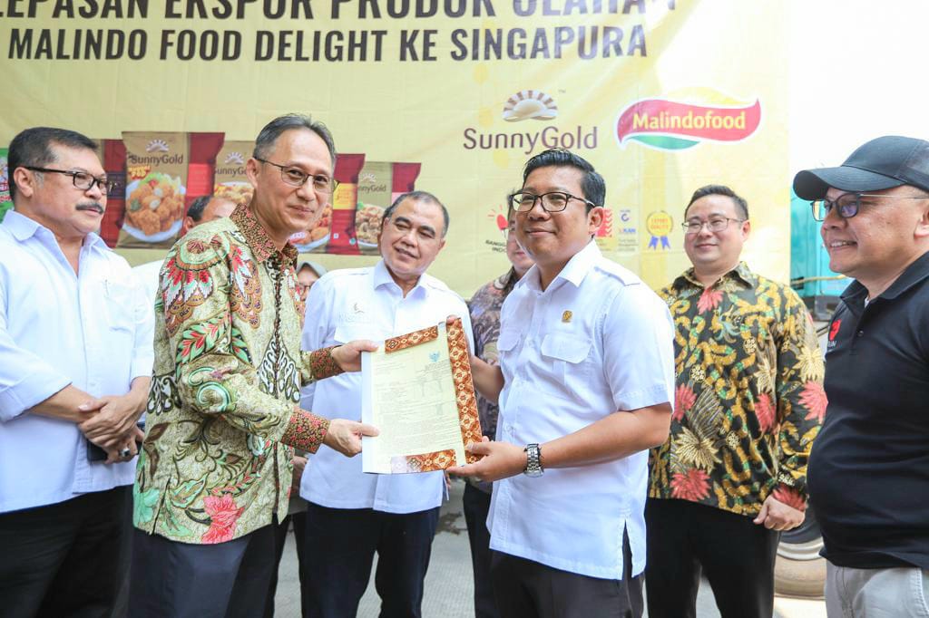 Plt. Mentan Arief di lokasi pelepasan ekspor, Pabrik PT Malindo Food Delight di Cikarang, Jawa Barat.